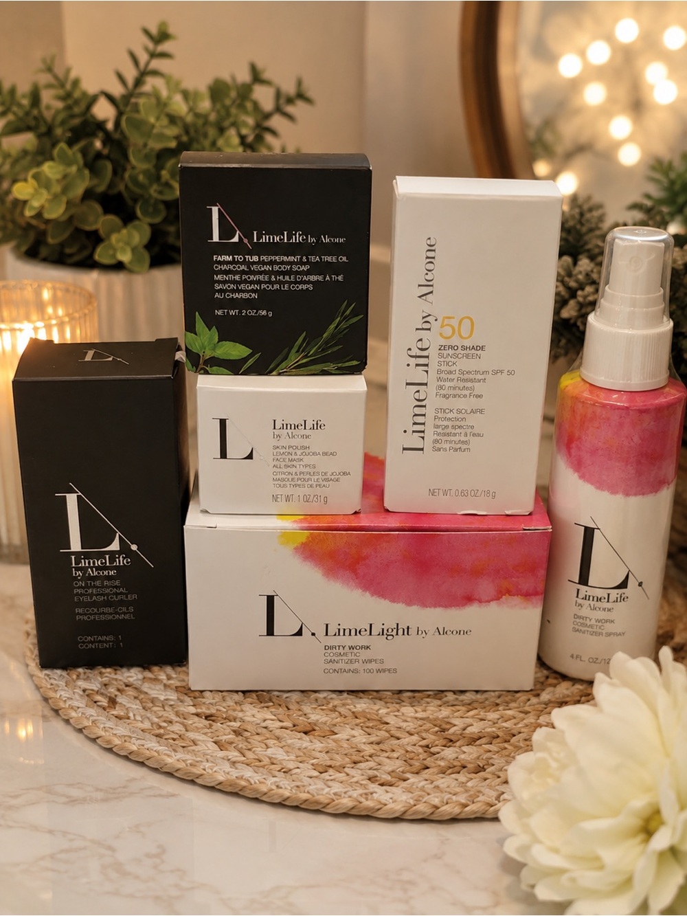 LimeLife by Alcone Women’s Skincare Set - Pink & White